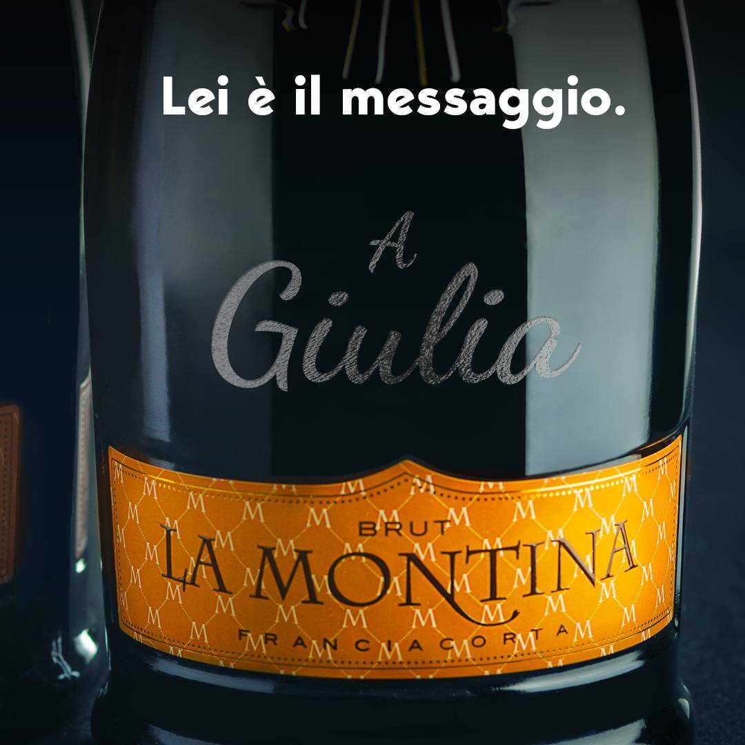 regalo bottiglia personalizzata Franciacorta La Montina