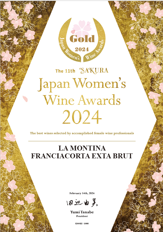 Japan womens wine award gold medal la montina franciacorta
