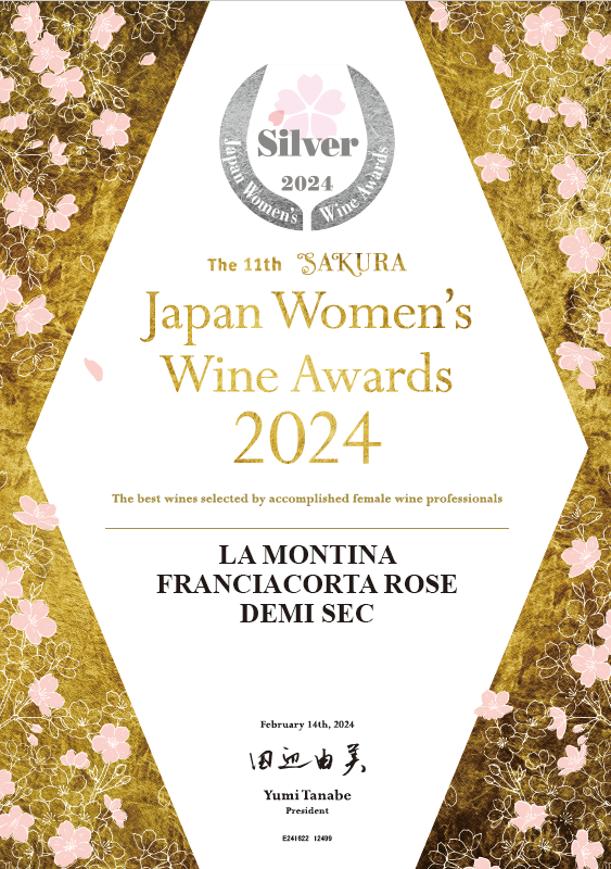 Japan womens wine award silver medal la montina franciacorta